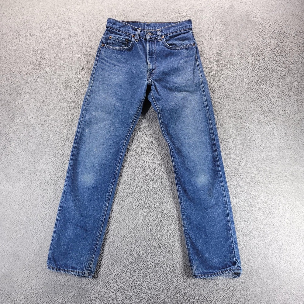 Levi's Jeans Mens 29x31 Blue 505 Regular Straight Vintage 80s USA Distressed
